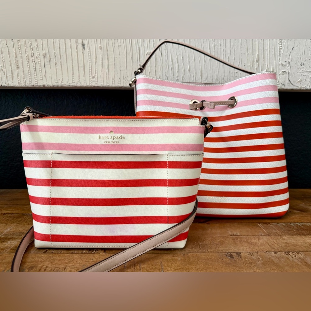 Kate Spade Bags - Set of 2 - Pink and Red Stripes